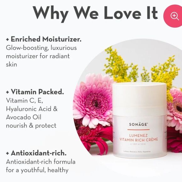 SONAGE SKINCARE Lumenez Vitamin Rich Face Creme NEW 50ML MSRP $58 - Picture 10 of 16